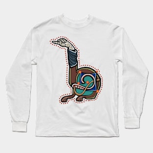 Letter H Manicule LEFT W 14C Maastricht Psalter parody Long Sleeve T-Shirt